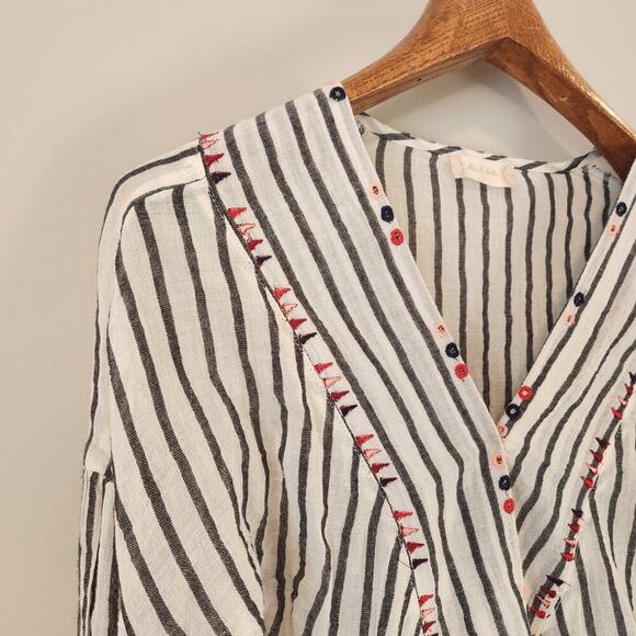 Altar'd State Size Small Striped Cropped Boho Style Blouse - Picture 3 of 12